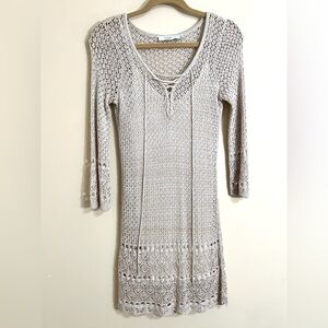 ALI & JAY Cream Crochet Mini Dress